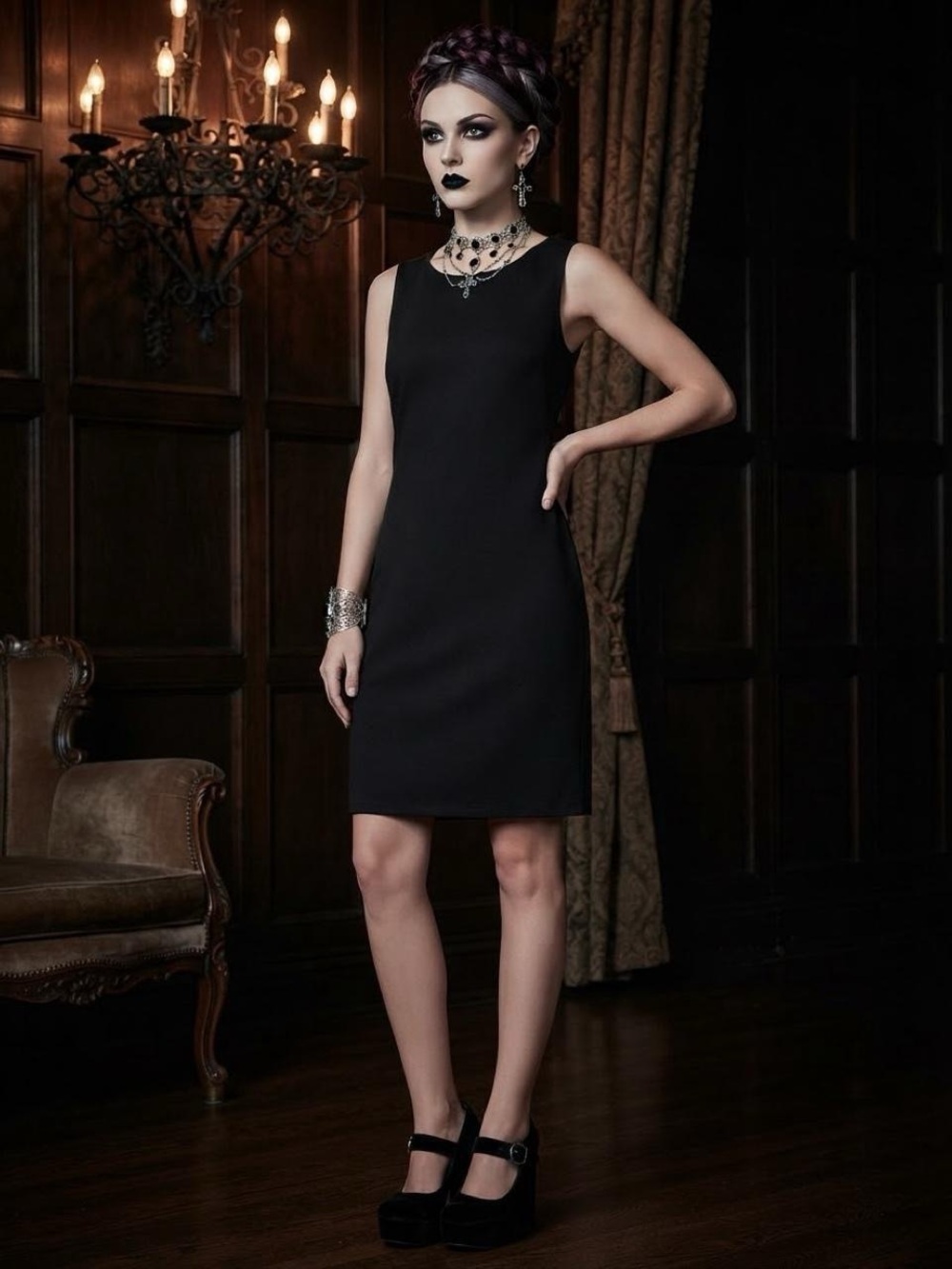 Ann Taylor Black Sleeveless Shift Dress